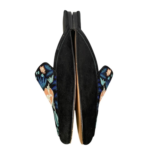 Rebecca Minkoff Raylee Black Embroidered Floral Loafer Flats Mules shoes 7.5 - Picture 10 of 12